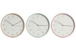 DKD Home Decor Reloj de Pared de PVC - Pack de 3 Unidades Surtidas