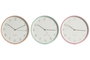 DKD Home Decor Reloj de Pared de PVC - Pack de 3 Unidades Surtidas