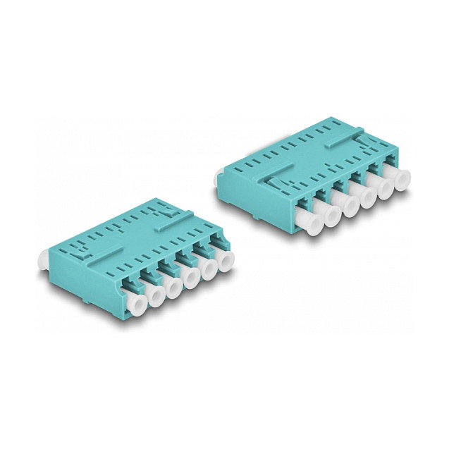 DeLOCK Acoplador de Fibra Óptica HD LC Hexaplex hembra a LC Hexaplex hembra aqua DeLOCK Acoplador de Fibra Óptica HD LC Hexaplex hembra a LC Hexaplex hembra aqua