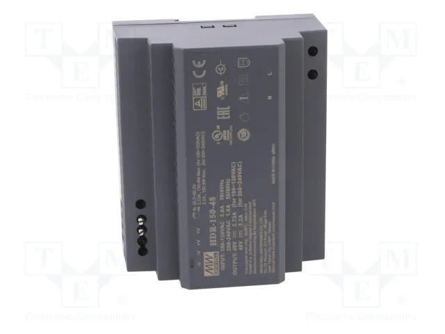 MEAN WELL HDR-150-48 Alimentador de impulso para carril DIN 48V 153,6W