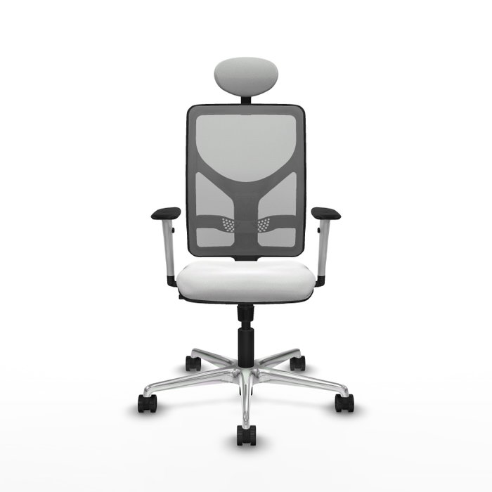 PIQUERAS Y CRESPO Silla de oficina Motilla con mecanismo Sincro, Tela Blanca y Malla Gris