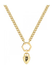 Police Collar Dorado de Acero Inoxidable PEJLN2009941