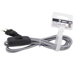 GSC Evolution Cable textil 1.5M (2x0.75mm) clavija+int Plateado