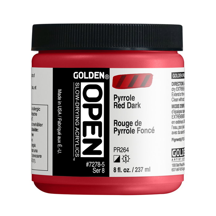 Golden OPEN Colores Acrílicos Rojo Pirrol Oscuro 237 ml Golden OPEN Colores Acrílicos Rojo Pirrol Oscuro 237 ml