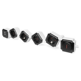 Digitus Regleta Flexible 4x Enchufes + 2USB, Interruptor, 1,6m