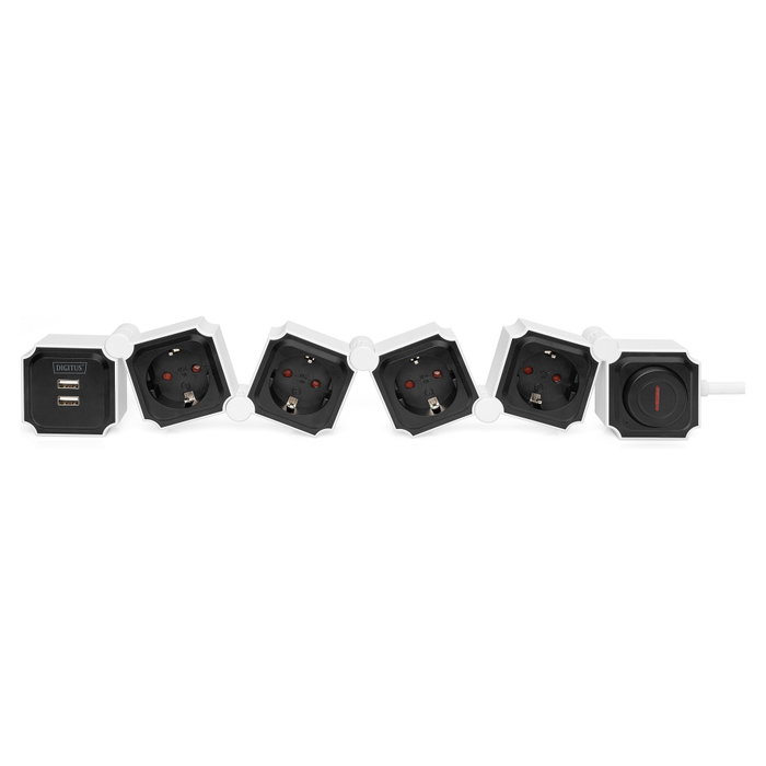 Digitus Regleta Flexible 4x Enchufes + 2USB, Interruptor, 1,6m Digitus Regleta Flexible 4x Enchufes + 2USB, Interruptor, 1,6m