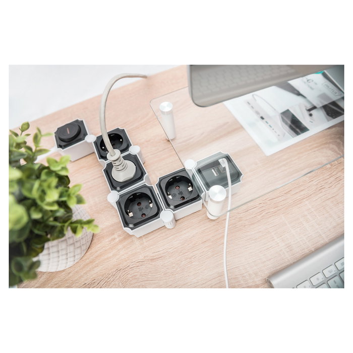 Digitus Regleta Flexible 4x Enchufes + 2USB, Interruptor, 1,6m Digitus Regleta Flexible 4x Enchufes + 2USB, Interruptor, 1,6m