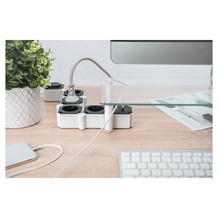 Digitus Regleta Flexible 4x Enchufes + 2USB, Interruptor, 1,6m Digitus Regleta Flexible 4x Enchufes + 2USB, Interruptor, 1,6m