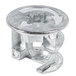 HERRAJES ALK Excentrica 15-12,5 Con Borde Espesor 16 Zamak Zincado Int.8Mm. Diam.Exterior 16,5Mm.