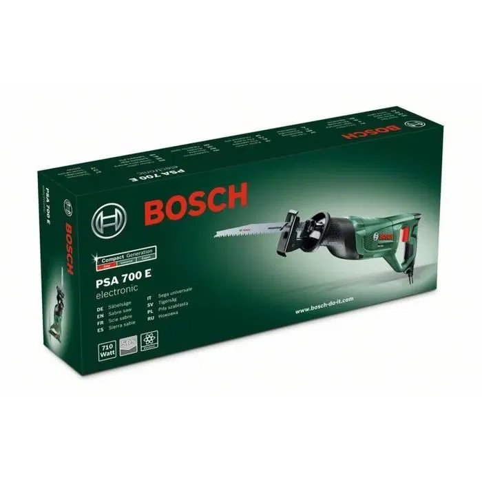 Bosch Sierra Sable PSA 700 E 710W Potencia, Corte Madera 150mm Acero 10mm Bosch Sierra Sable PSA 700 E 710W Potencia, Corte Madera 150mm Acero 10mm