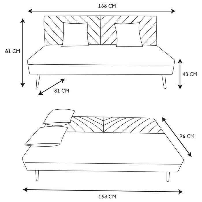 Home Deco Factory Sofá-Cama Diane Gris Home Deco Factory Sofá-Cama Diane Gris