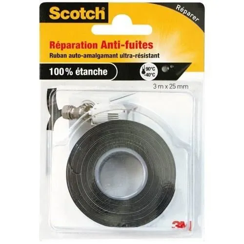 Scotch Cinta adhesiva autoamalgamante 3 m x 25 mm - Negro Scotch Cinta adhesiva autoamalgamante 3 m x 25 mm - Negro