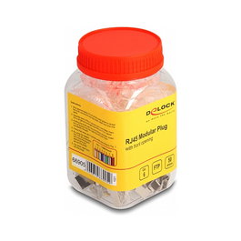 DeLOCK Juego de 50 Conectores Modulares RJ45 Cat.6 con Apertura Frontal y Protectores