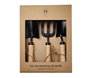 DKD Home Decor Set de 3 Utensilios Terraza y Jardín Marrón Negro Acero Cartón 10 x 35 x 10 cm