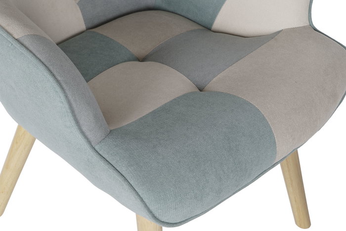 DKD Home Decor Set de 2 Sillones de Lino y Hevea/Rubberwood