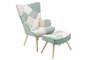 DKD Home Decor Set de 2 Sillones de Lino y Hevea/Rubberwood
