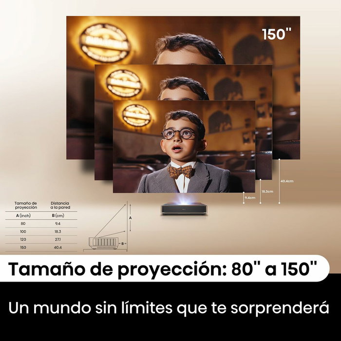 Hisense PT1 Proyector de alcance ultracorto UHD 4K Láser Negro Hisense PT1 Proyector de alcance ultracorto UHD 4K Láser Negro