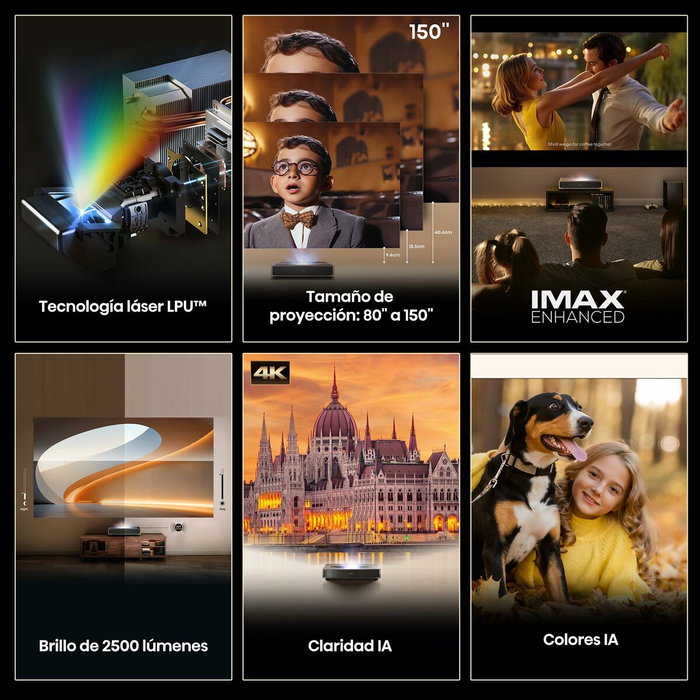 Hisense PT1 Proyector de alcance ultracorto UHD 4K Láser Negro Hisense PT1 Proyector de alcance ultracorto UHD 4K Láser Negro