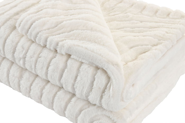 DKD Home Decor Manta de Sofá Poliéster Crudo 130x170 cm