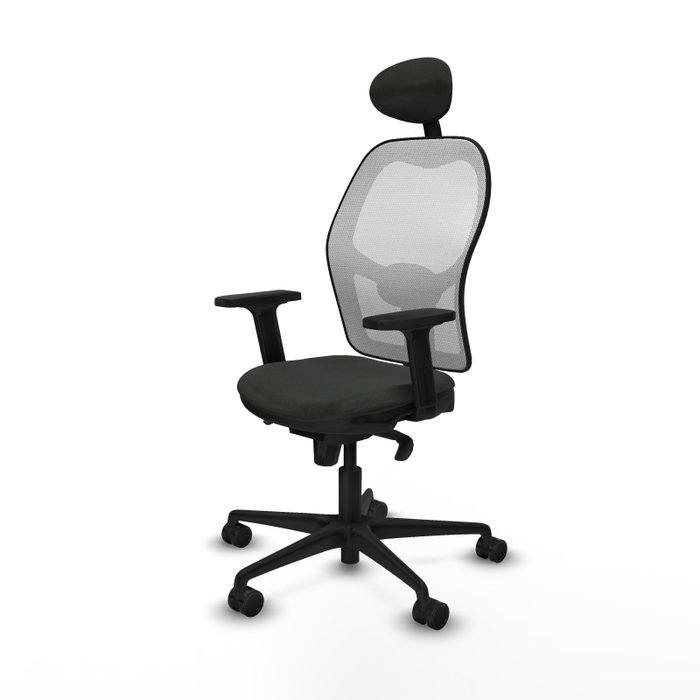 PIQUERAS Y CRESPO Silla de oficina Jorquera con mecanismo Sincro, Tela Negra y Malla Blanca PIQUERAS Y CRESPO Silla de oficina Jorquera con mecanismo Sincro, Tela Negra y Malla Blanca