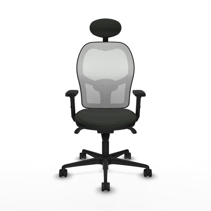 PIQUERAS Y CRESPO Silla de oficina Jorquera con mecanismo Sincro, Tela Negra y Malla Blanca PIQUERAS Y CRESPO Silla de oficina Jorquera con mecanismo Sincro, Tela Negra y Malla Blanca