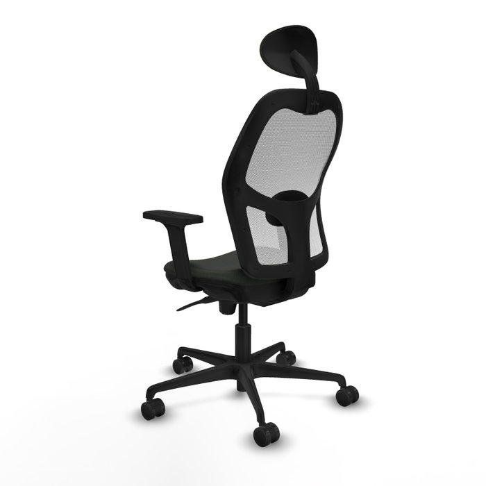 PIQUERAS Y CRESPO Silla de oficina Jorquera con mecanismo Sincro, Tela Negra y Malla Blanca PIQUERAS Y CRESPO Silla de oficina Jorquera con mecanismo Sincro, Tela Negra y Malla Blanca