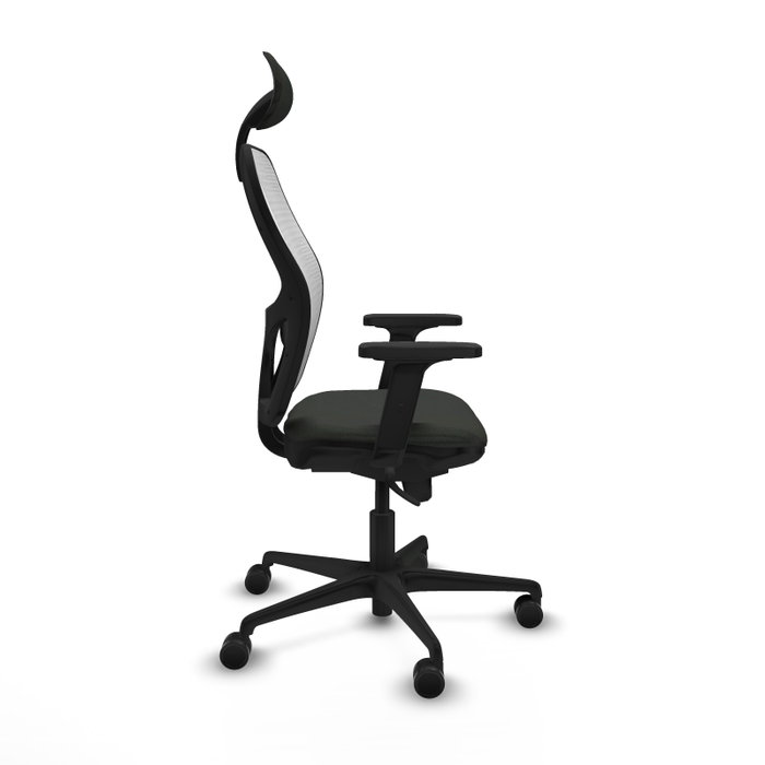 PIQUERAS Y CRESPO Silla de oficina Jorquera con mecanismo Sincro, Tela Negra y Malla Blanca PIQUERAS Y CRESPO Silla de oficina Jorquera con mecanismo Sincro, Tela Negra y Malla Blanca