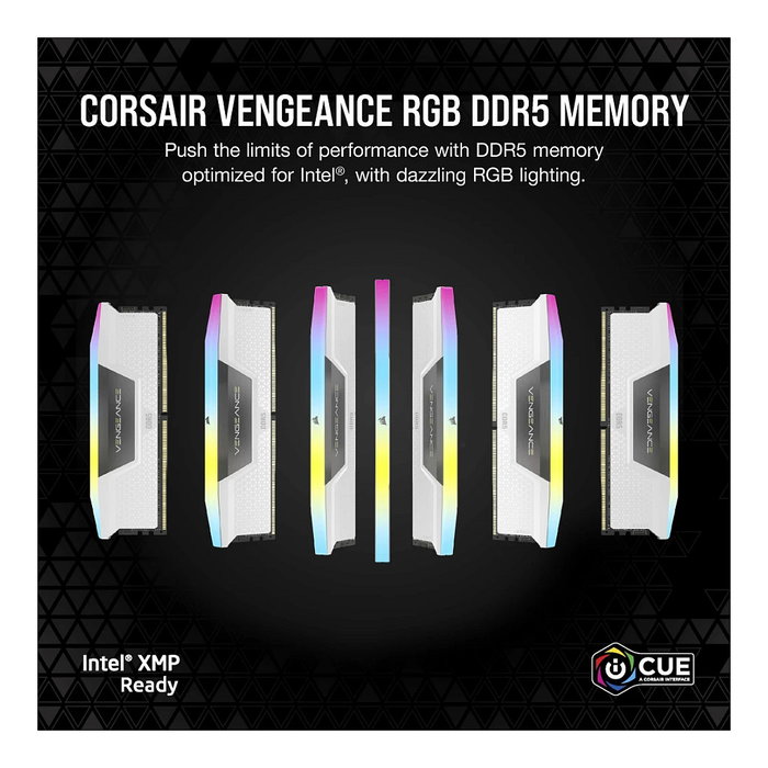 Corsair CMH64GX5M2B6400C32W - Kit 64GB (2x32GB) DDR5 6400MHz CL32 Vengeance RGB para PC