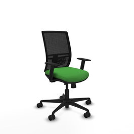 PIQUERAS Y CRESPO Silla de oficina Yunquera con mecanismo Sincro/Traslack, Verde y Negro