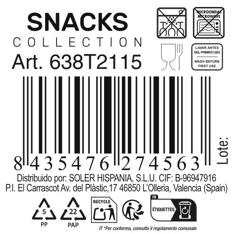 La Mediterranea Bol Snacks Transparente 13 x 5 cm (48 Unidades)