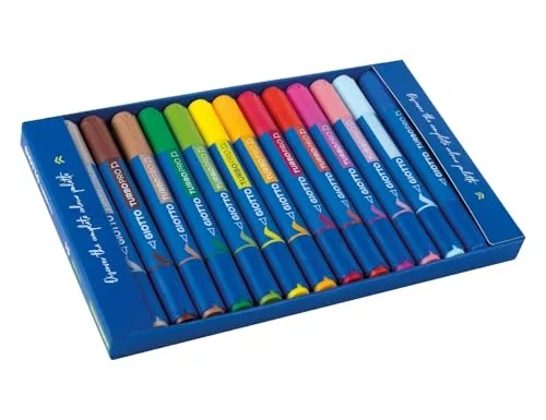 Giotto Turbo Pro Rotulador de Doble Punta Acuarelable, Estuche de 15 Unidades de Colores Surtidos Giotto Turbo Pro Rotulador de Doble Punta Acuarelable, Estuche de 15 Unidades de Colores Surtidos