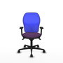 PIQUERAS Y CRESPO Silla de oficina Jorquera con mecanismo sincro, tela morada y malla azul