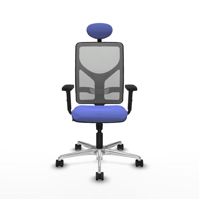 PIQUERAS Y CRESPO Silla de oficina Motilla con mecanismo Sincro, Azul claro y Gris