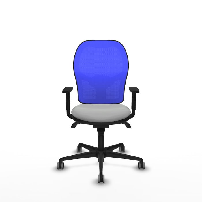 PIQUERAS Y CRESPO Silla de oficina Jorquera con mecanismo Sincro, Gris claro y Azul