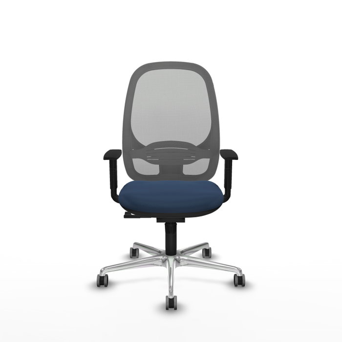 PIQUERAS Y CRESPO Silla de oficina Cilanco con mecanismo Sincro, Azul marino y Gris