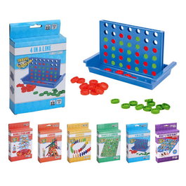 Travel Games Juego de Viaje con 6 Juegos Surtidos (4 en Raya, Escaleras, Serpientes y Escaleras, Palos de Canicas, Dominó, Adivina Quién) 146 x 43 x 200 mm