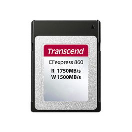 Transcend CFexpress 860 Tarjeta de Memoria 160GB, Velocidad de Lectura 1750MB/s y Escritura 1500MB/s, Interfaz PCIe Gen3 x2, Color Negro