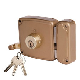 Ucem Cerradura de sobreponer 4125hb100d con acabado oro, mano derecha