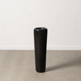 Jarrón Negro Fibra de Vidrio Decoración 25 X 25 X 82 cm