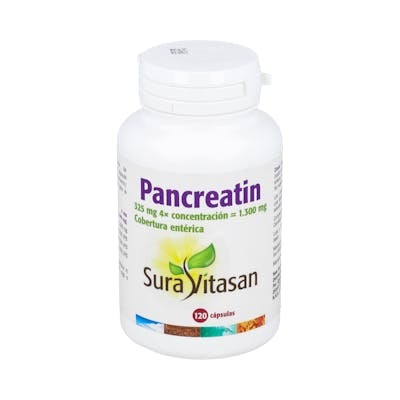 Sura Vitasan Pancreatina 1300 mg - 120 Cápsulas - Complemento Alimenticio de Enzimas Pancreáticas Sura Vitasan Pancreatina 1300 mg - 120 Cápsulas - Complemento Alimenticio de Enzimas Pancreáticas