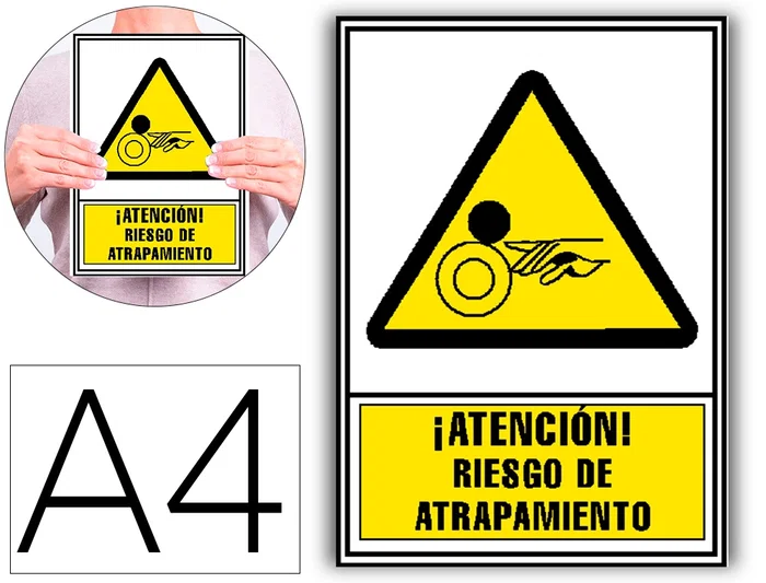 Archivo 2000 Pictograma Atencion Riesgo De Atrapamiento PVC Amarillo Luminiscente 210x297 mm Archivo 2000 Pictograma Atencion Riesgo De Atrapamiento PVC Amarillo Luminiscente 210x297 mm