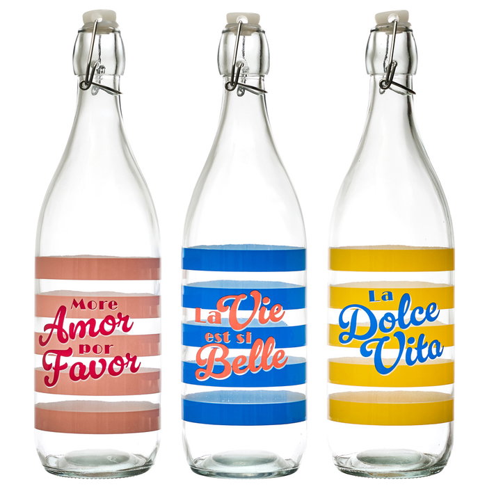 Home Deco Factory Botella Vidrio 1 L Dolce Vita