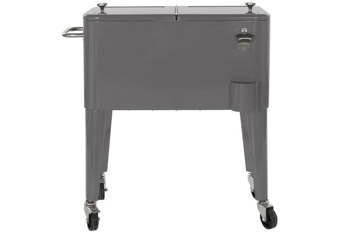 DKD Home Decor Nevera Acero PP 56 Litros Gris Oscuro