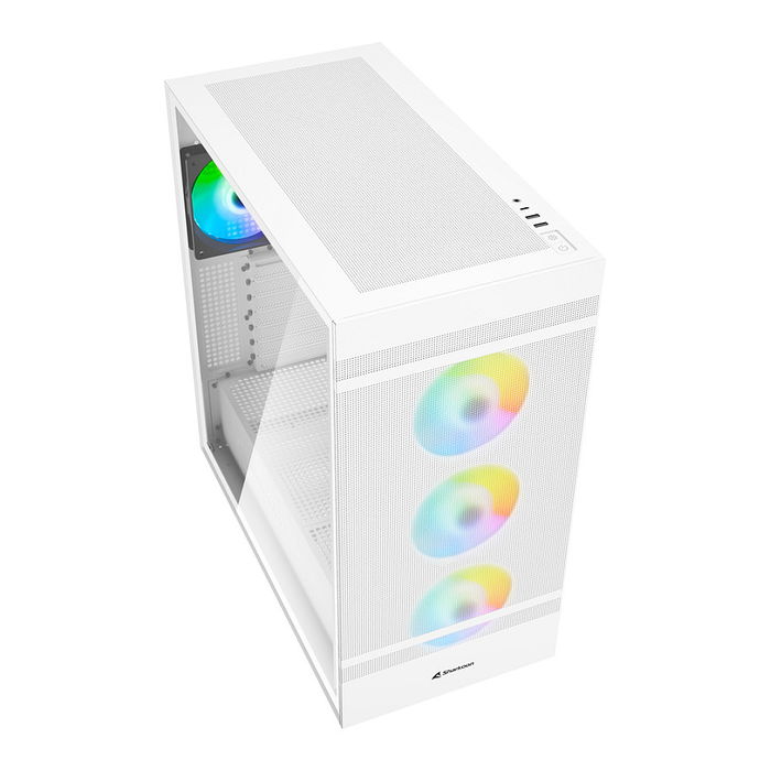 SHARKOON Midi C50 RGB White ATX Full Tower PC Blanco Vidrio Templado Iluminación RGB