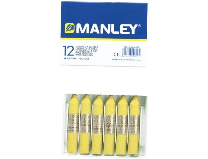 Manley Estuche de 12 Ceras Amarillo Claro n.4