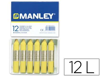 Manley Estuche de 12 Ceras Amarillo Claro n.4