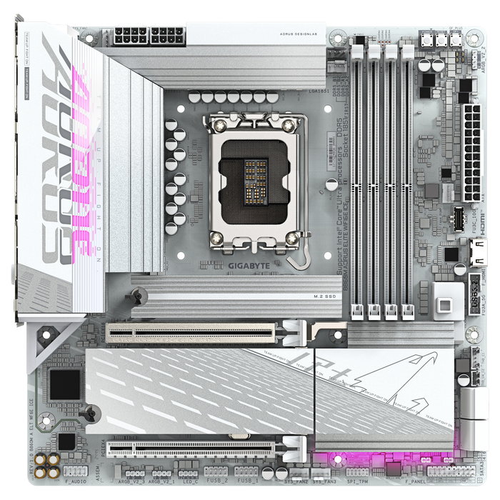 GIGABYTE Placa base B860M AORUS ELITE WF6E ICE Intel B860 LGA 1851 DDR5 Micro ATX