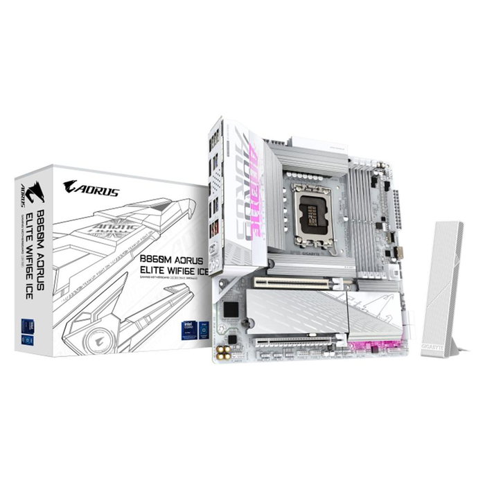 Gigabyte B860M AORUS ELITE WIFI6E ICE, Micro ATX, Intel B860, LGA 1851, DDR5