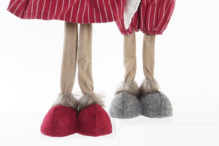 DKD Home Decor Figura Navidad Tradicional Reno Rojo Blanco Poliester 20 x 58 x 10 cm (2 Unidades)