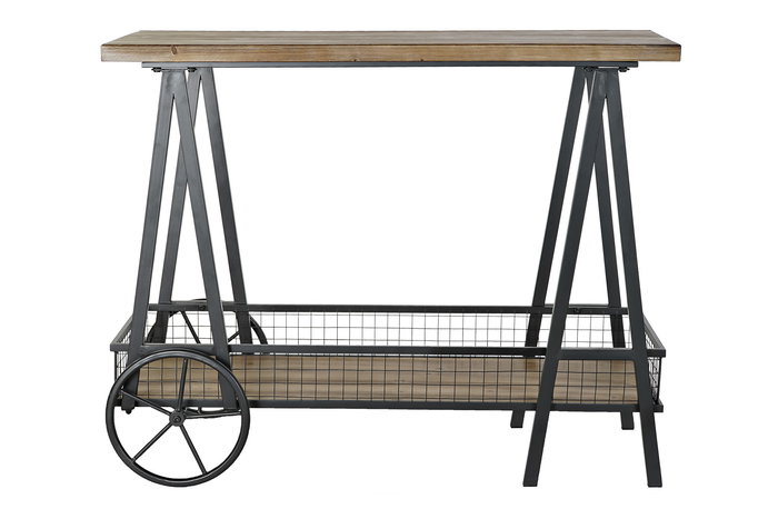 DKD Home Decor Consola Vintage Natural Negro 45 x 81 x 100 cm